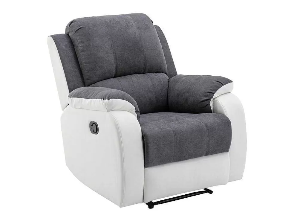 Hot Relaxfauteuil Van Microvezel En Grijs En Wit Kunstleer Brody Relaxfauteuil