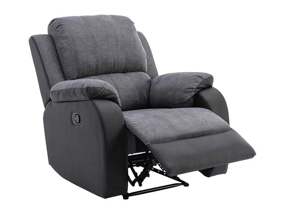 New Relaxfauteuil Van Microvezel En Grijs En Zwart Kunstleer Brody Relaxfauteuil