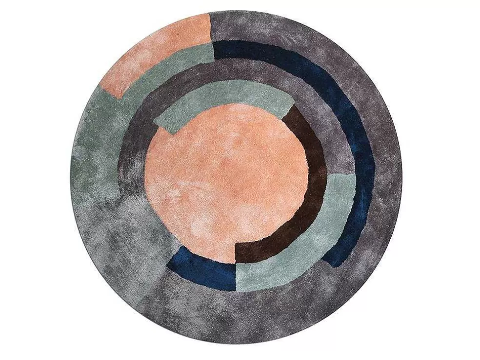 Cheap Rond Tapijt Van Getuft Viscose Met Geometrisch Patroon Janjivy - 4000 G/M - D120 Cm Woonkamertapijt
