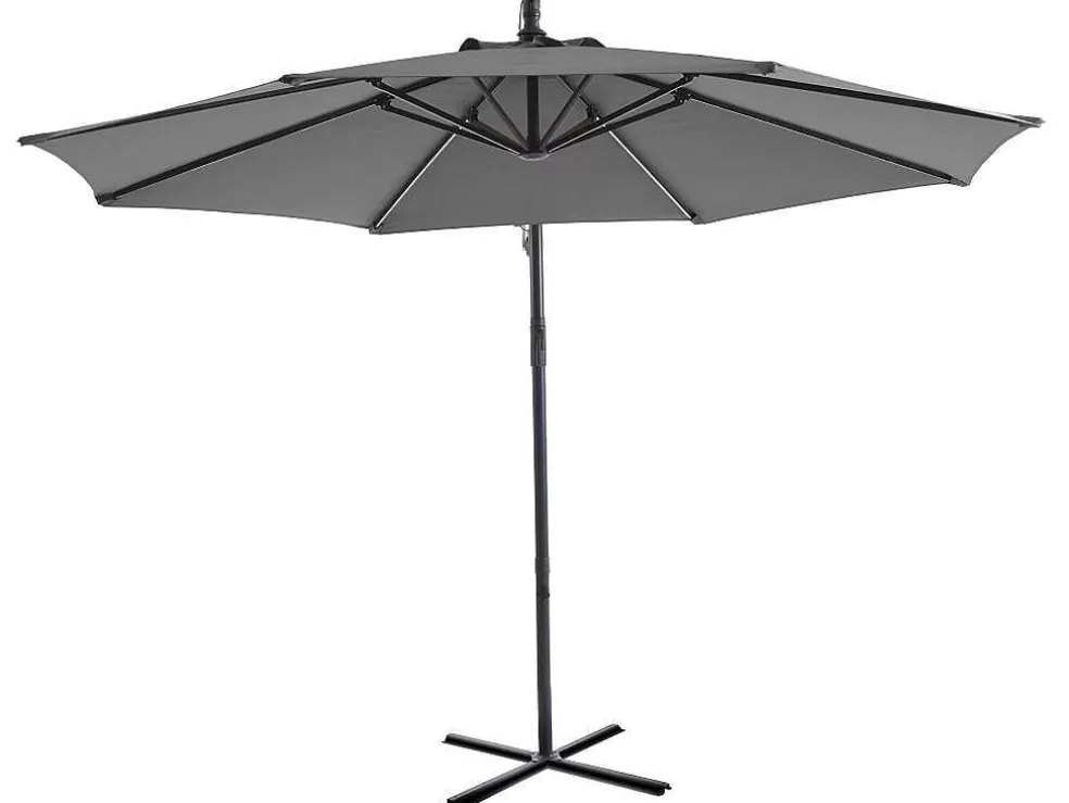 Cheap Ronde Hangparasol - Grijs - Staal - Ledverlichting - Diameter: 2,93 M - Pocota Parasol