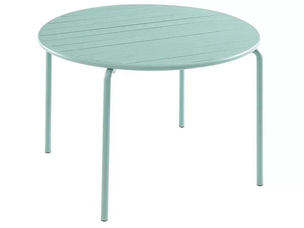 Shop Ronde Metalen Tuintafel Mirmande - D.110 Cm - Amandelgroen Tuinset