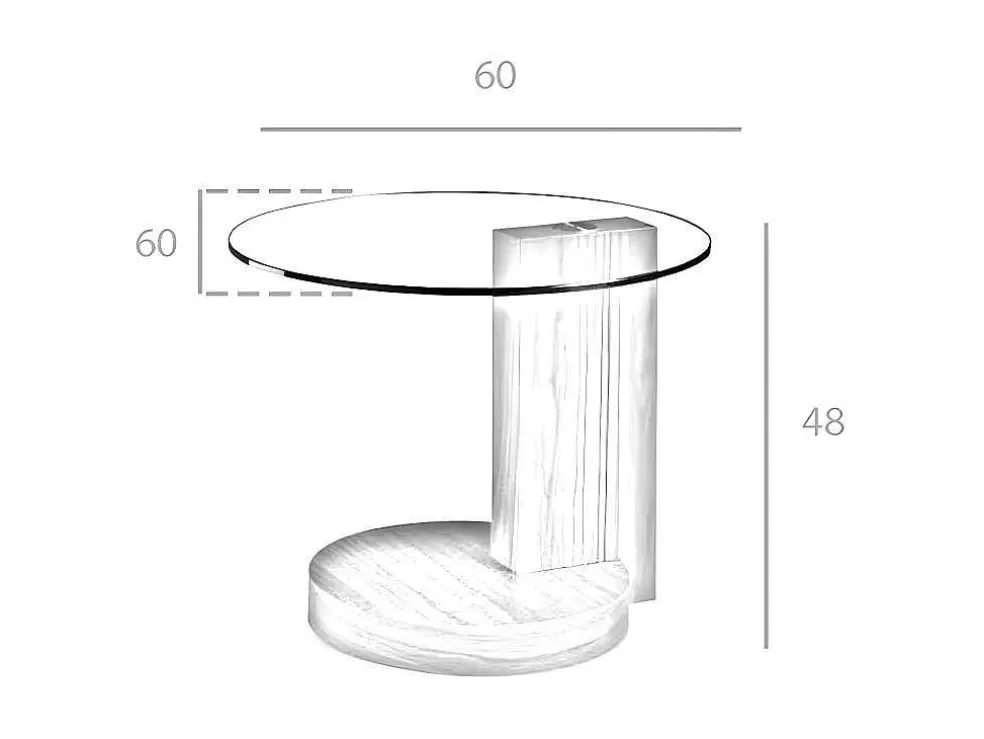 Fashion Ronde Notenhouten Hoektafel 2036 Bijzettafel