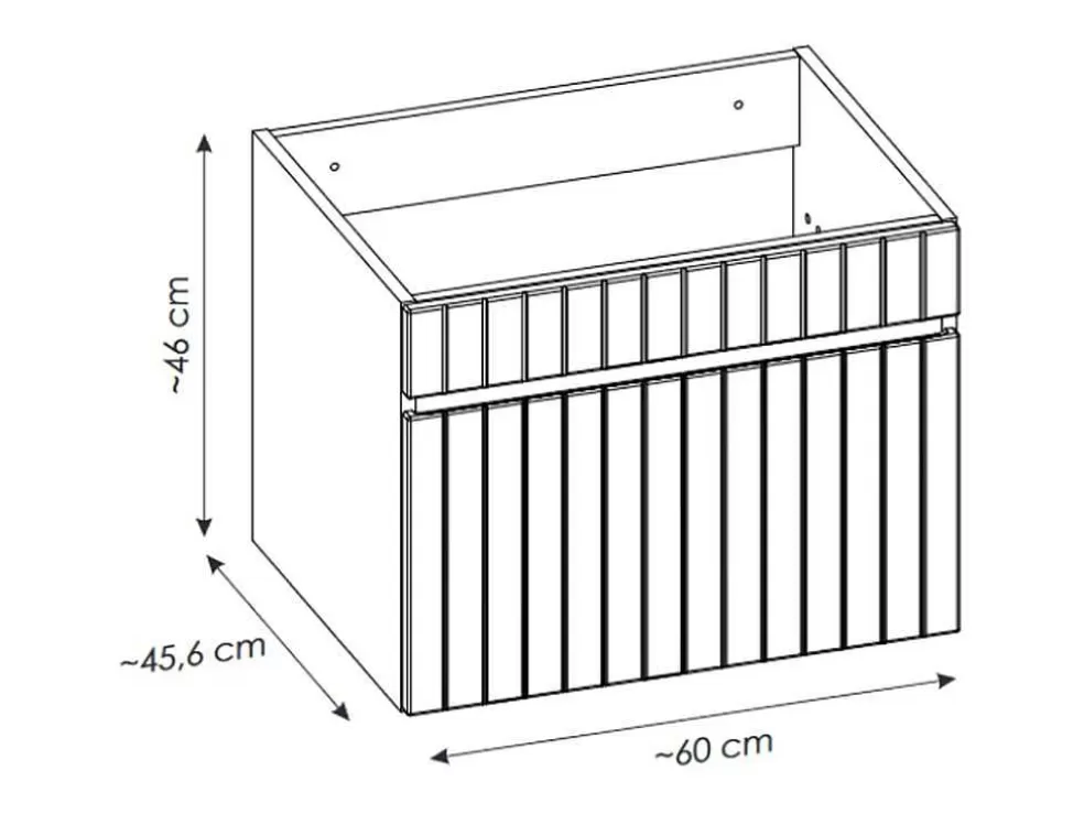 Cheap Roze Hangmeubel Onder Wastafel Met Strepen - 60 Cm - Satara Wastafelmeubel