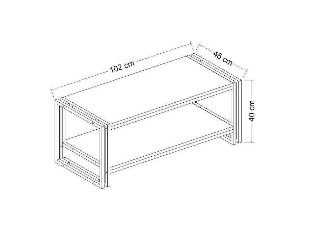 Outlet Salontafel Carmela, Walnoten, 102X45X40 Cm, Salontafel