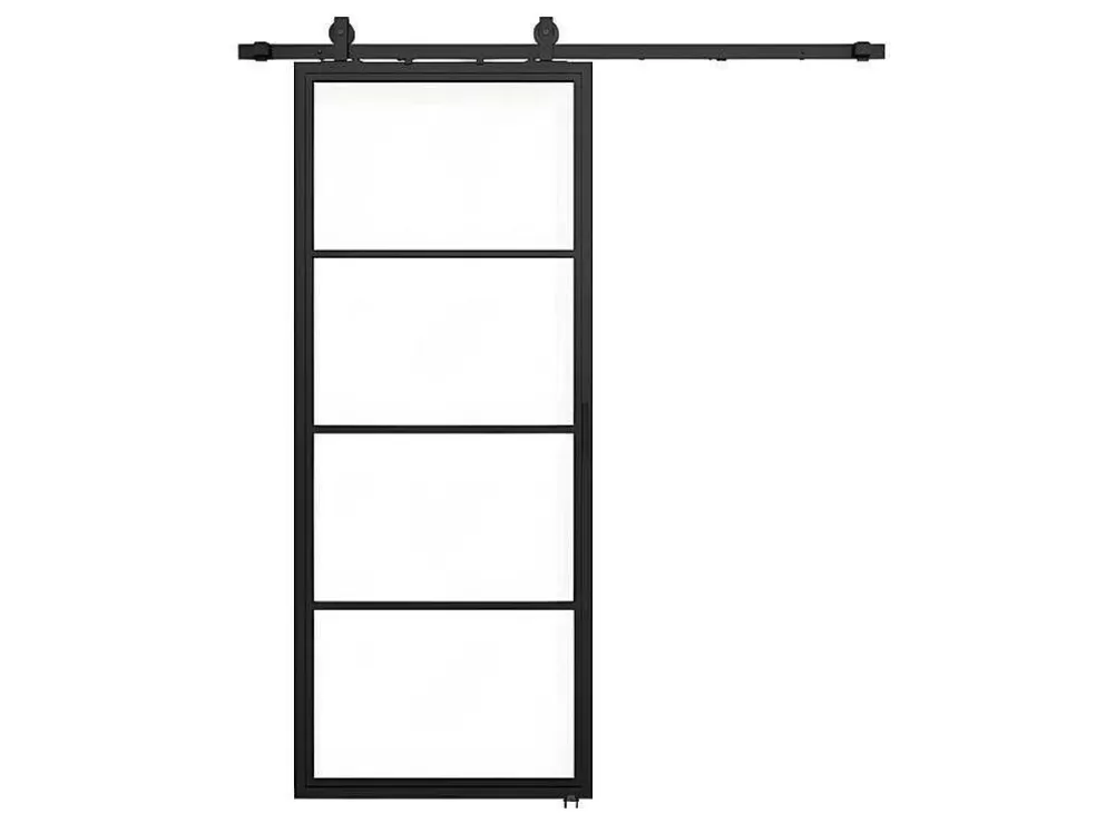 Best Schuifdeur Sinca - H205 X B83 Cm - Gehard Glas En Aluminium Schuifdeur