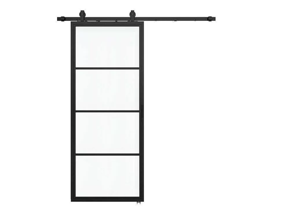 Best Schuifdeur Sinca - H205 X B83 Cm - Gehard Glas En Aluminium Schuifdeur