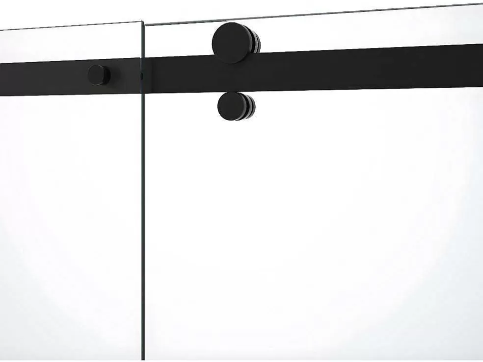 Outlet Schuifdouchedeur Met Wieltjes Mat Zwart Industriele Stijl - 120 X 195 Cm - Anakao Douchewand
