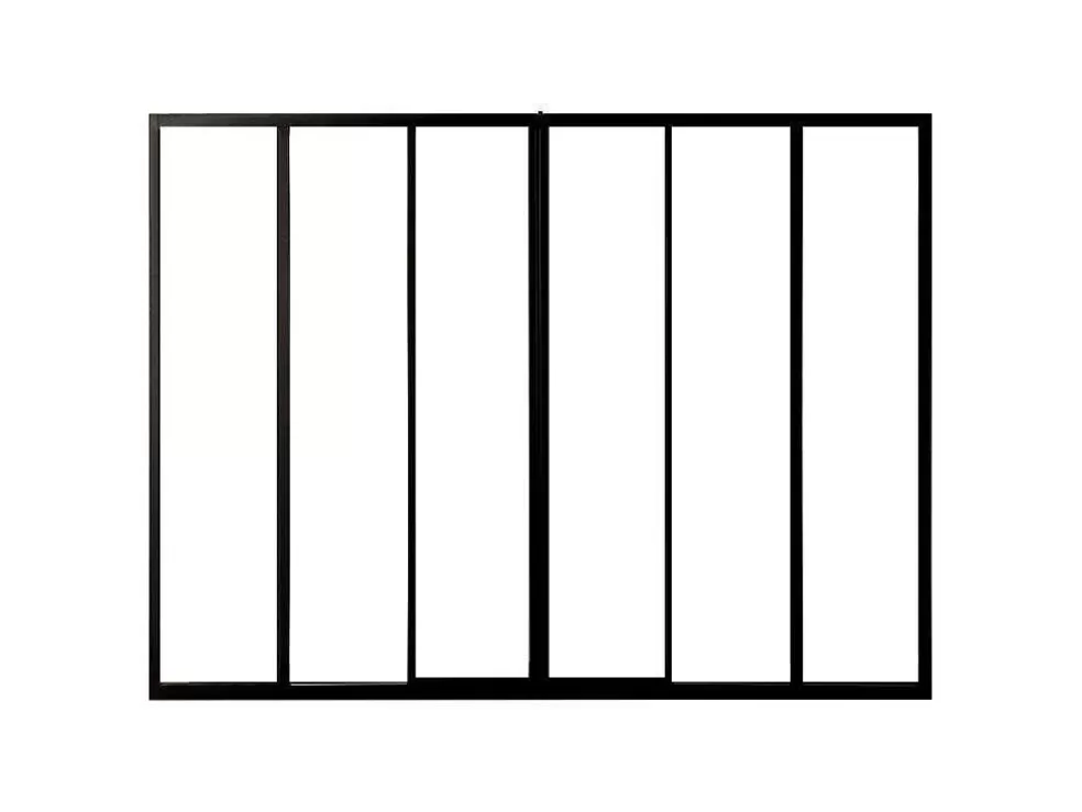 Store Schuifraam Van Gepoedercoat Zwart Aluminium 180 X 105 Cm - Ravena Glazen Binnenraam