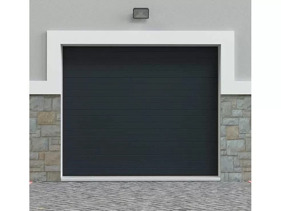 New Sectionale Garagedeur Antraciet Met Groefeffect En Motor - Noria Garagedeur
