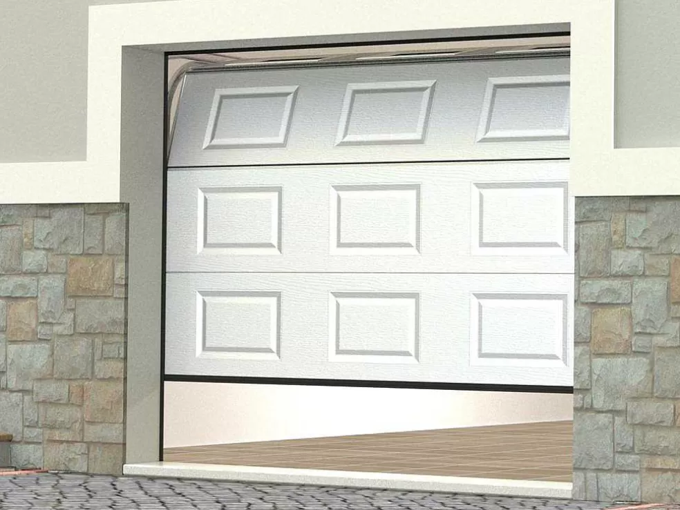 Fashion Sectionale Garagedeur Met Cassettes - Wit - Met Ramen - Met -Motor - Caopas Garagedeur