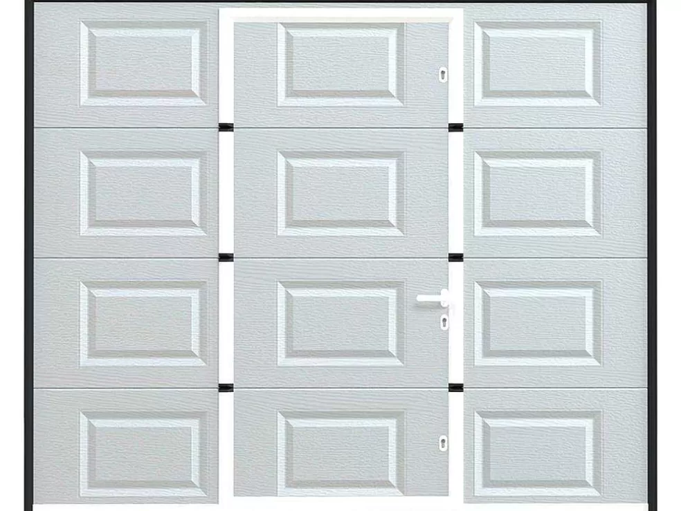 Store Sectionale Garagedeur Met Motor Cassette Centrale Deur Wit - Caopas Garagedeur
