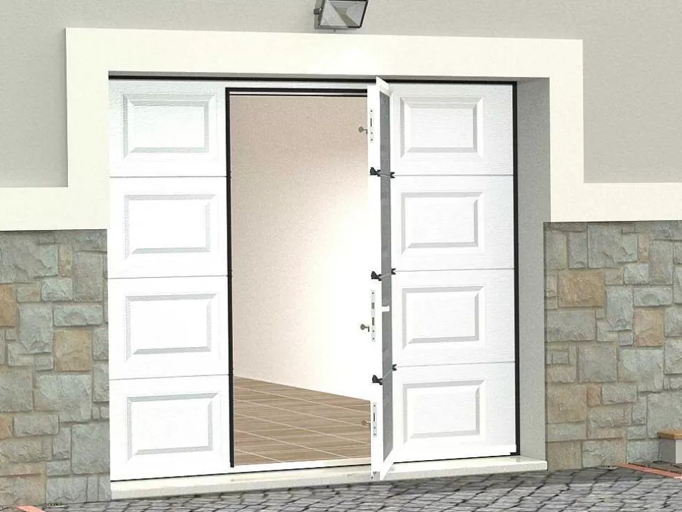 Store Sectionale Garagedeur Met Motor Cassette Centrale Deur Wit - Caopas Garagedeur