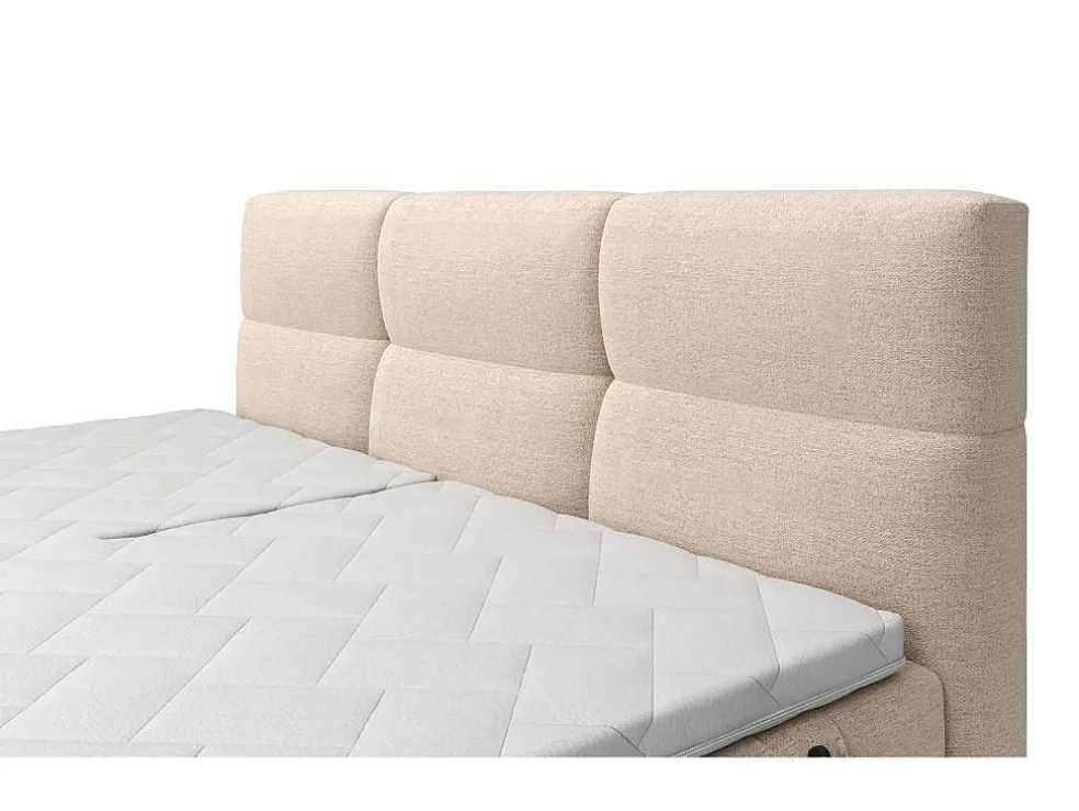 Hot Set Boxspringbed Met Hoofdbord Met Capitons + Elektrische Relaxbedbodems + Matras + Dekmatras - 2 X 80 X 200 Cm - Beige - Lodi Van Aanbiedingen: Slaapkamer & Kantoor
