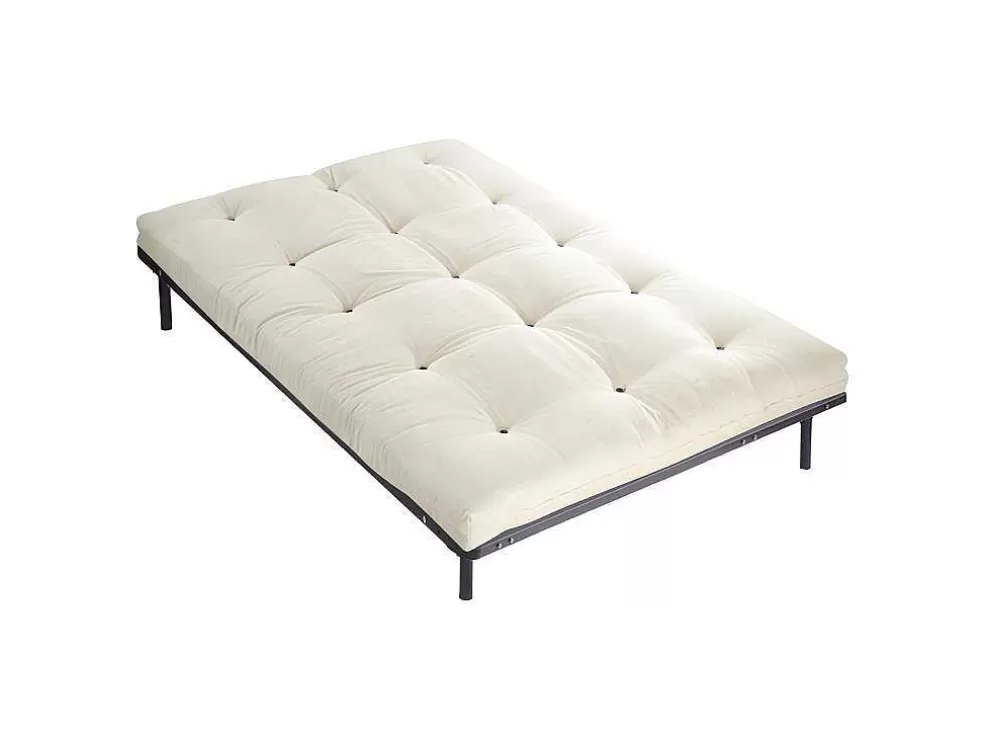 Fashion Set Lattenbodem + Futon 140 X 190 Cm - 100% Katoen - Shiva Van - Beige Set Matras En Lattenbodem