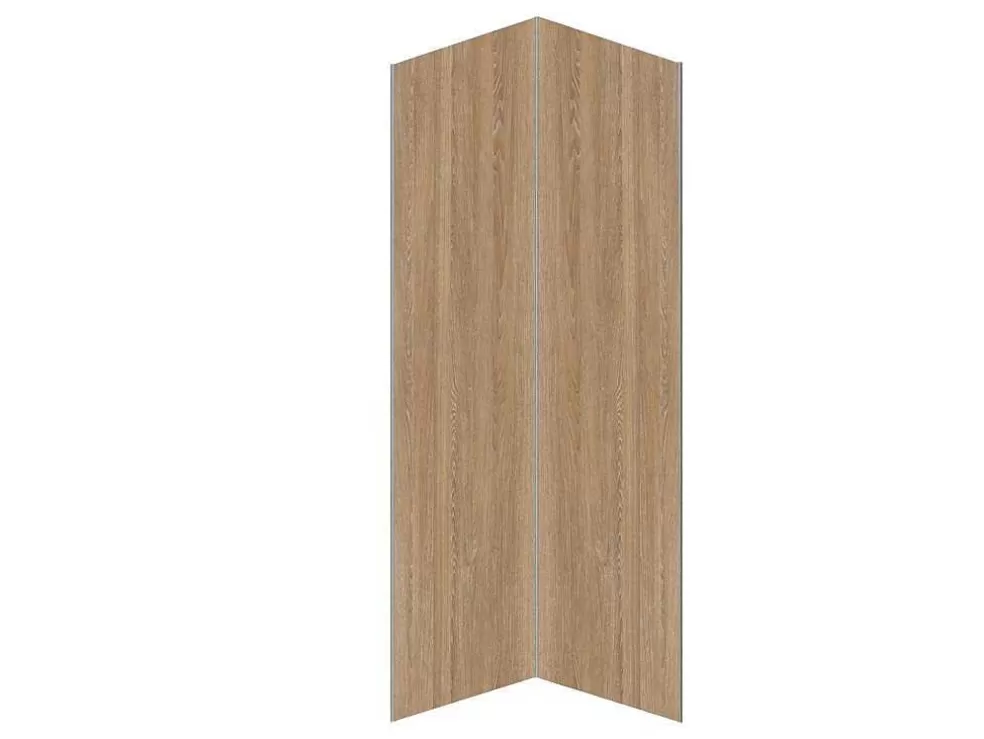 Hot Set Van 2 Douchewandpanelen Met Houteffect Van Aluminium Met Profielen - 2 X L90 X H210 Cm Eneko Douchewandpaneel