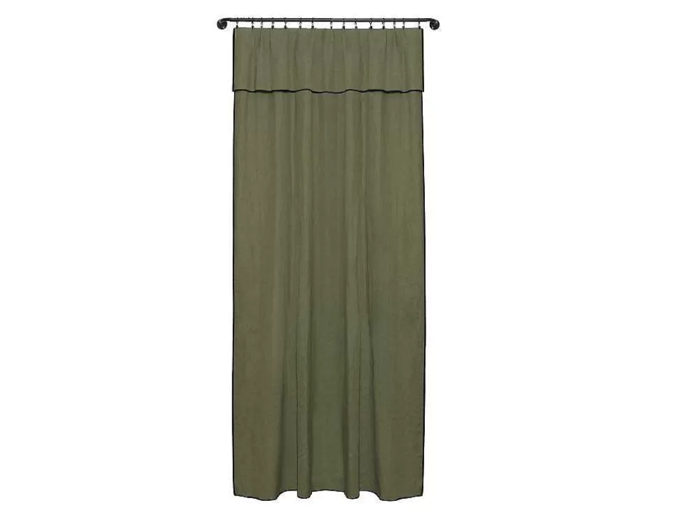Store Set Van 2 Gordijnen Van Katoen En Linnen - 140 X 280 Cm - Kaki - Borina Aanbiedingen: Woonaccessoires