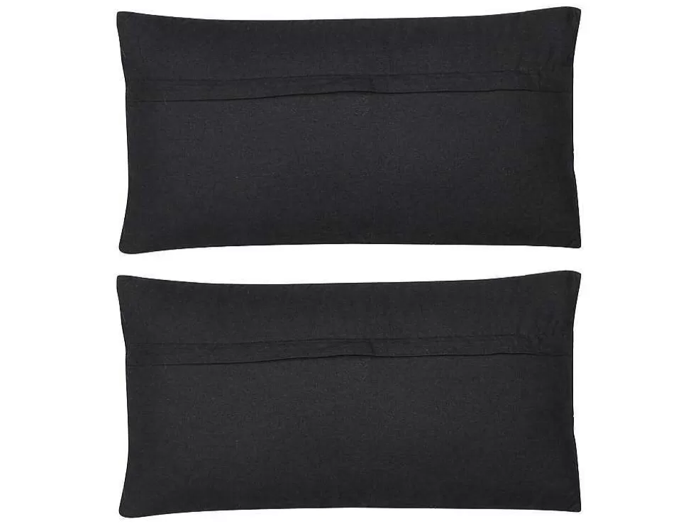 Cheap Set Van 2 Katoenen En Jute Kussens - 30 X 60 Cm - Naturel En Zwart - Natura Huistextiel