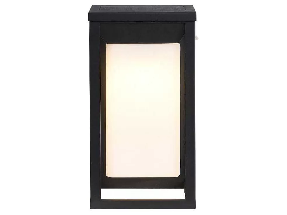 Best Sale Set Van 2 Led-Buitenwandlampen Op Zonne-Energie - L. 15 X H. 30 Cm - Metaal - Zwart - Fozzano Tuinlamp
