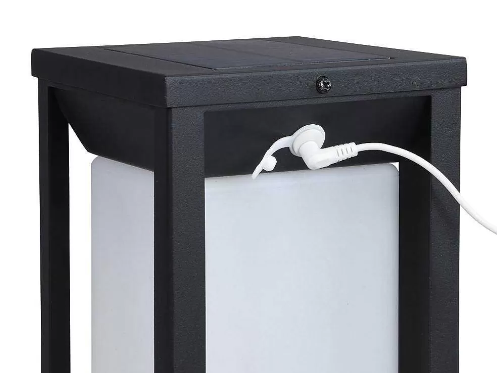 Best Sale Set Van 2 Led-Buitenwandlampen Op Zonne-Energie - L. 15 X H. 30 Cm - Metaal - Zwart - Fozzano Tuinlamp