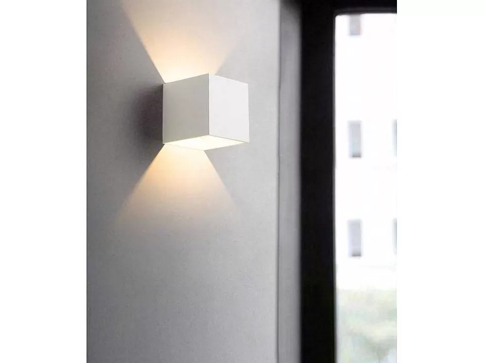 Clearance Set Van 2 Ledlampen In Aluminium - H10 Cm - Wit - Paisley Wandlamp