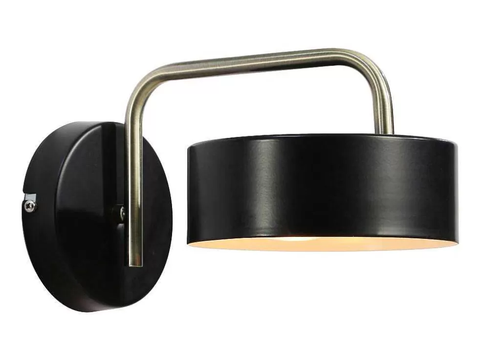 Hot Set Van 2 Metalen Wandlampen In Vintage Stijl - L24 X H14,5 Cm - Zwart En Goudkleurig - Otilie Wandlamp