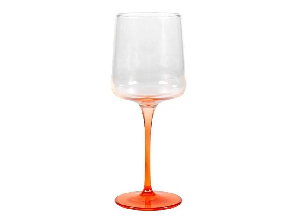 Cheap Set Van 6 Oranje Wijnglazen Op Voet 27 Cl - D. 9,5 X H.13Cm - Coraly Tafelservies