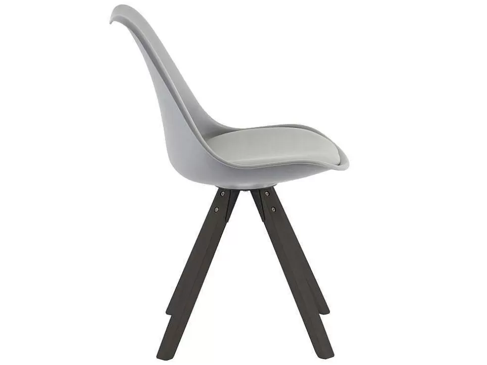 Discount Set Van 6 Stoelen Van Polypropyleen En Beuken - Grijs En Donker Naturel - Serani Stoel