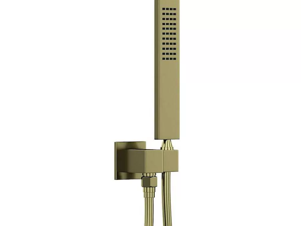 Hot Set Van Inbouwdouche Met Mechanische Mengkraan - Goud Met Satijnafwerking - Tocantis Douchekolom