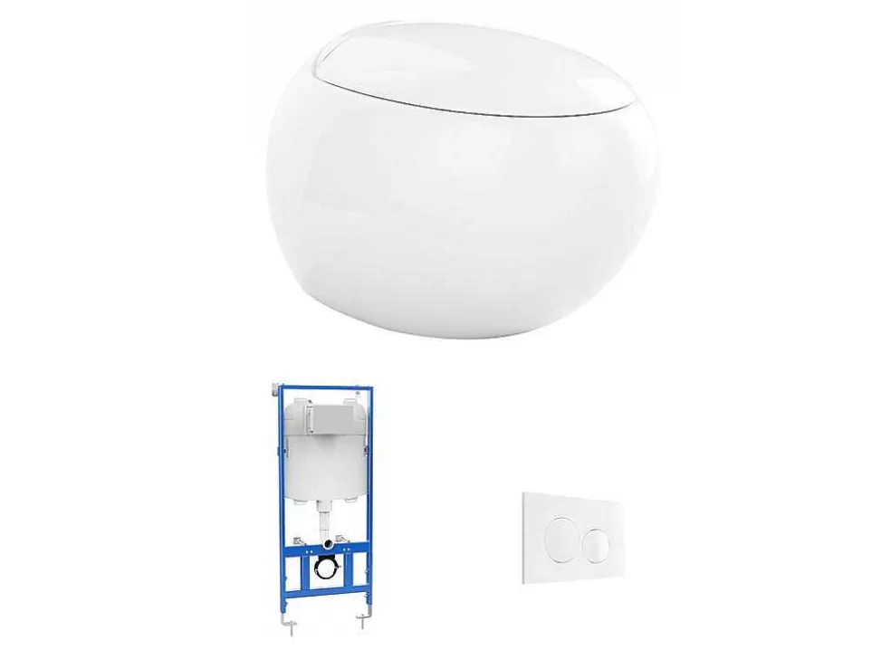 Shop Set Voor Hang-Wc Van Wit Keramiek Met Voorwandsysteem En Bedieningsplaat - Huro Ii Hangend Toilet