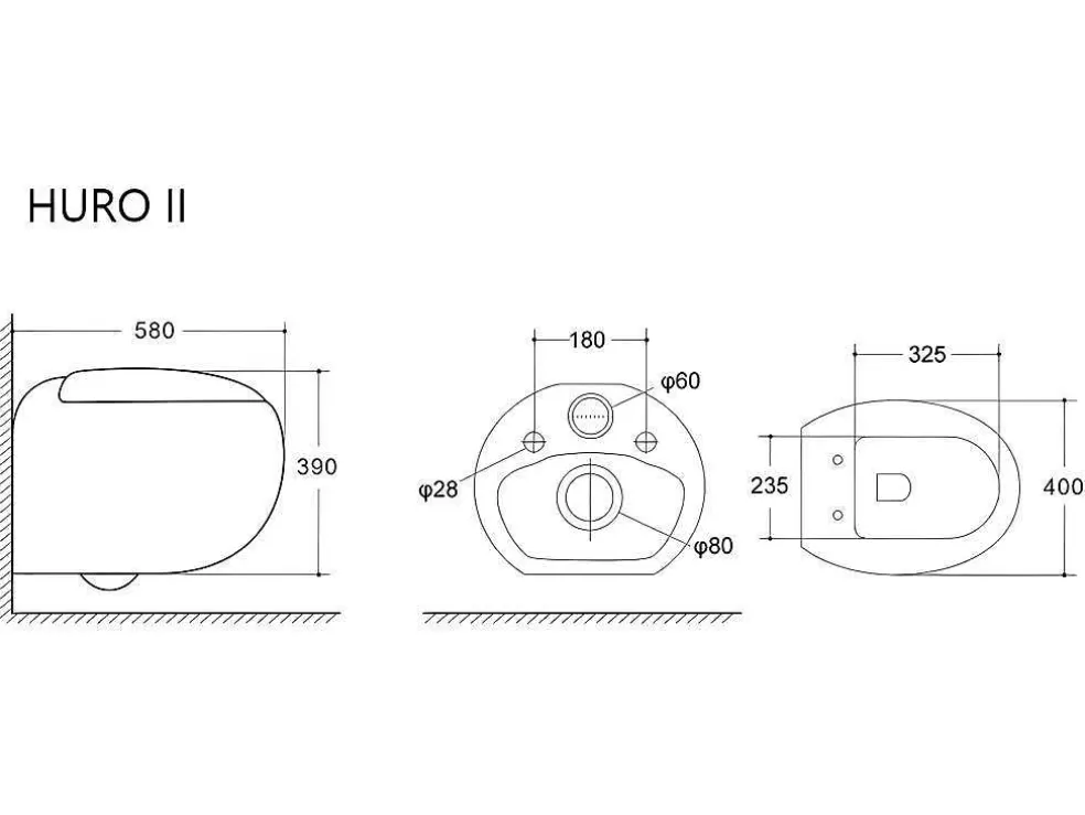Shop Set Voor Hang-Wc Van Wit Keramiek Met Voorwandsysteem En Bedieningsplaat - Huro Ii Hangend Toilet