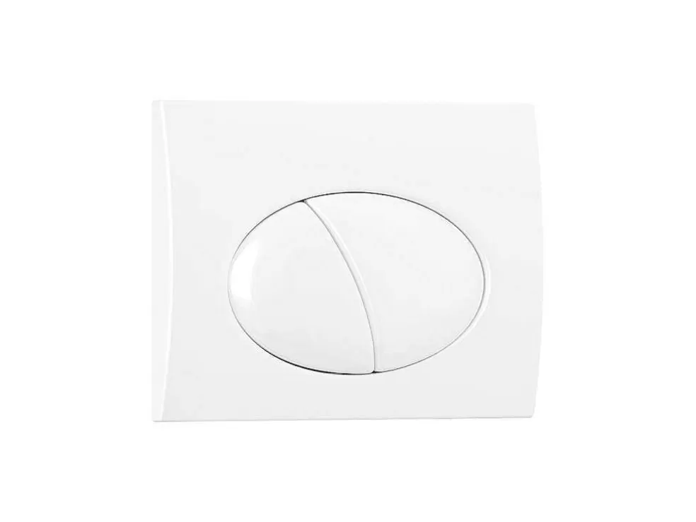 Fashion Set Voor Witte Hang-Wc Met Voorwandsysteem En Chroomkleurige Ovalen Bedieningsplaat - Clemona Hangend Toilet