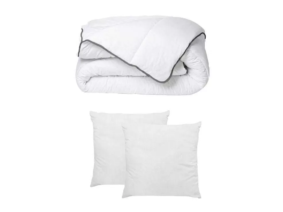 Sale Set Zijdezacht Dekbed 220 X 240 Cm + 2 Hoofdkussens 60 X 60 Cm - Wit - Biesya Dekbed