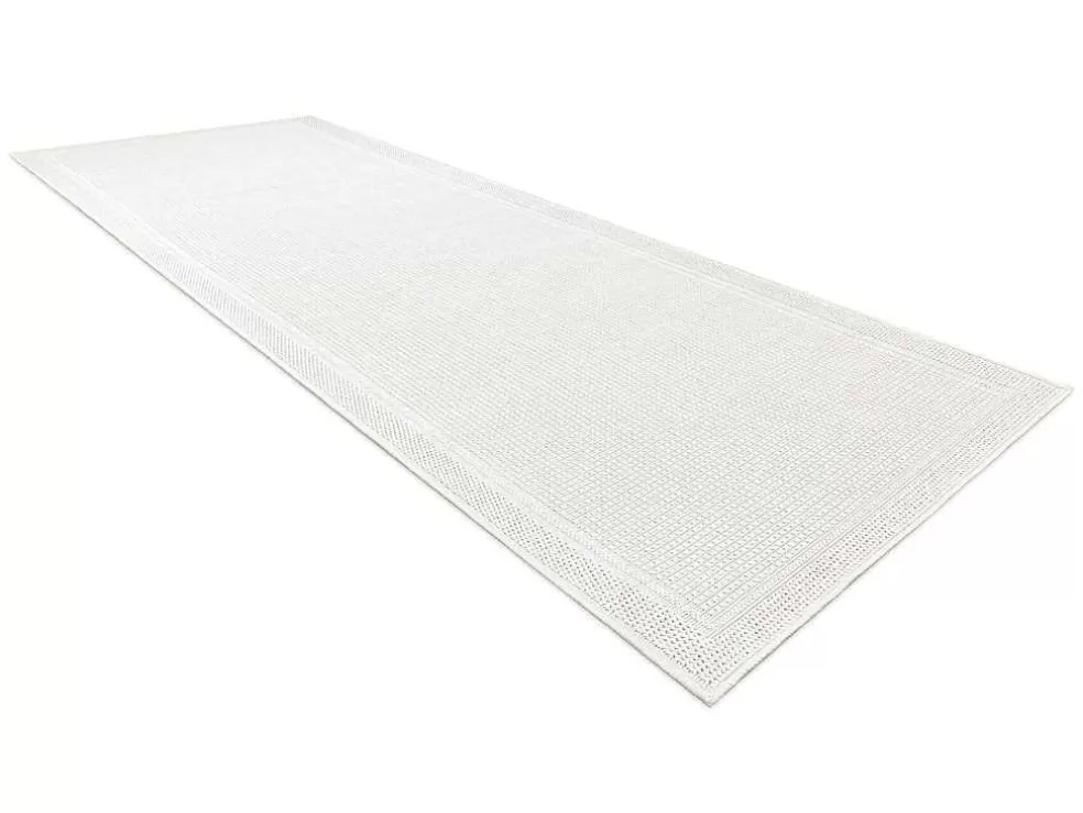 Cheap Sisal Tapijt, Loper Timo 5979 Buitenshuis Kader Wit 80X250 Cm Tapijt Voor Buiten