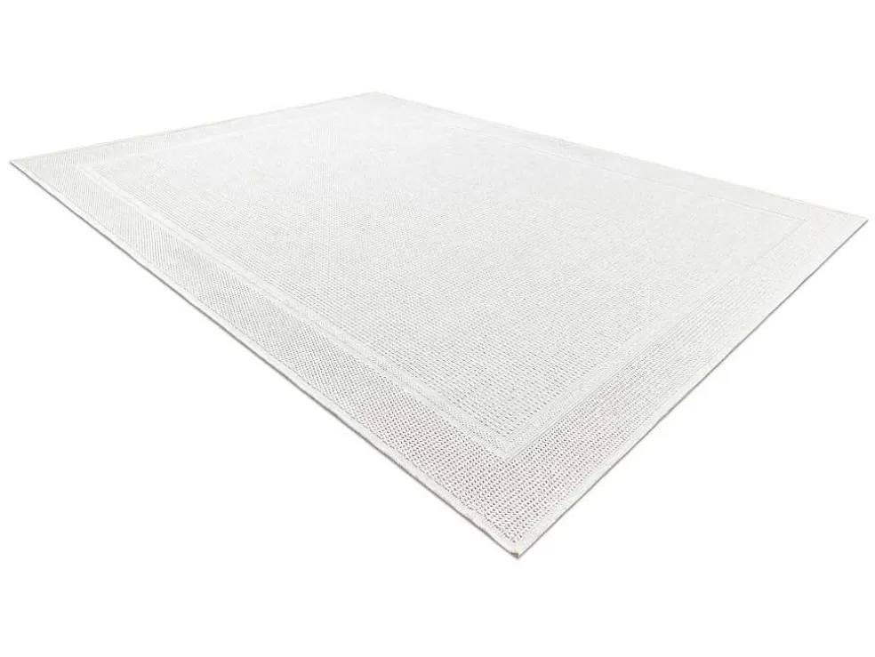 Discount Sisal Tapijt Timo 5979 Buitenshuis Kader Wit 140X190 Cm Tapijt Voor Buiten