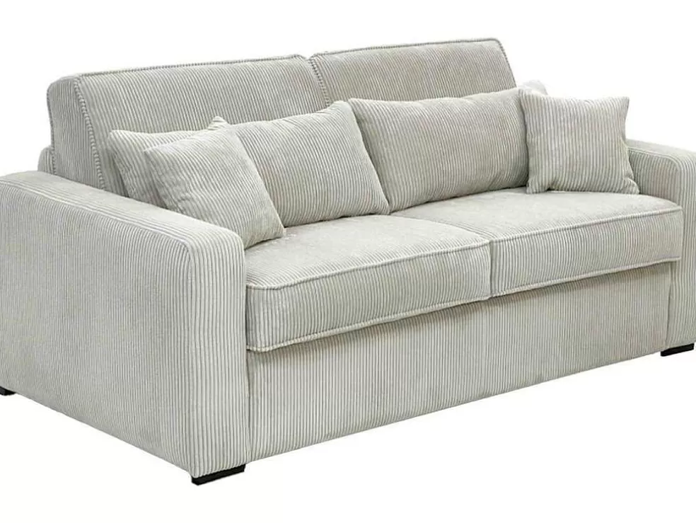 Hot Slaapbank 4 Zitplaatsen Met Stoffen Bekleding In Cremewit Snel Ombouwbaar Matrasbreedte: 160 Cm Matrasdikte: 18 Cm Mondovi Slaapbank Met Matras
