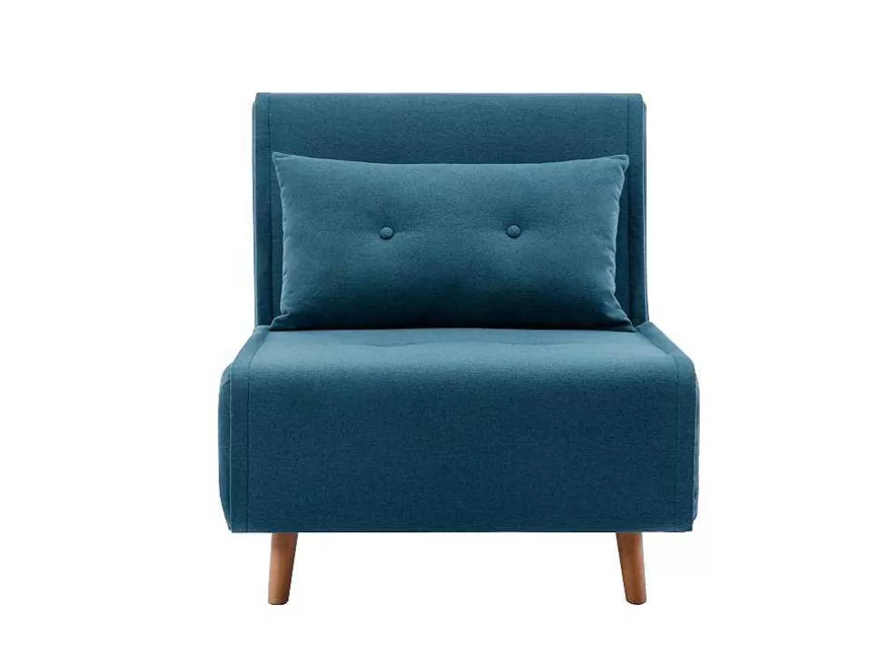 Sale Slaapfauteuil Van Blauwe Stof Uribia Uitklapbare Fauteuil