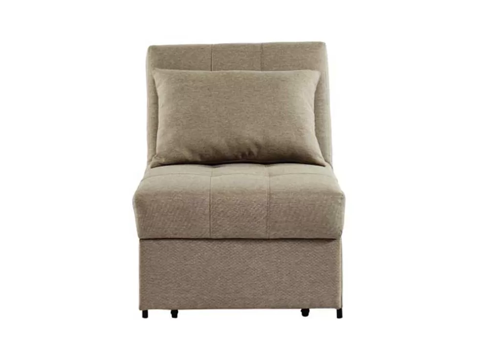 Store Slaapfauteuil Van Stof Lesna - Beige Uitklapbare Fauteuil