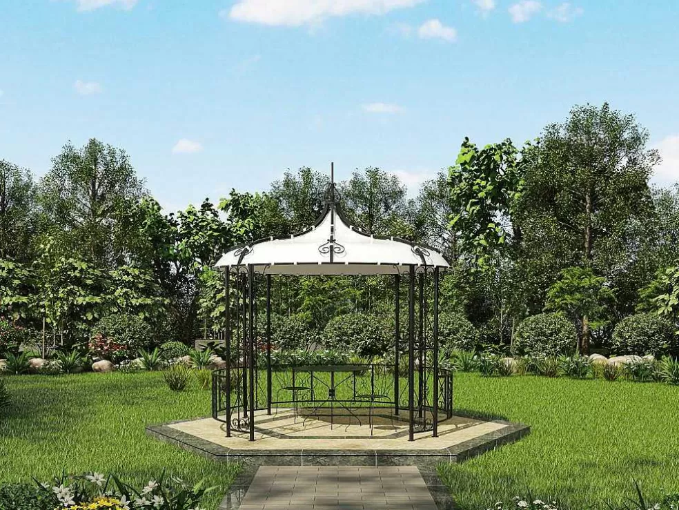 Cheap Smeedijzeren Tuinkiosk Van Metaal Tilcara - D300 X H290 Cm - Zwart Prieel, Pergola, Gazebo En Kiosk