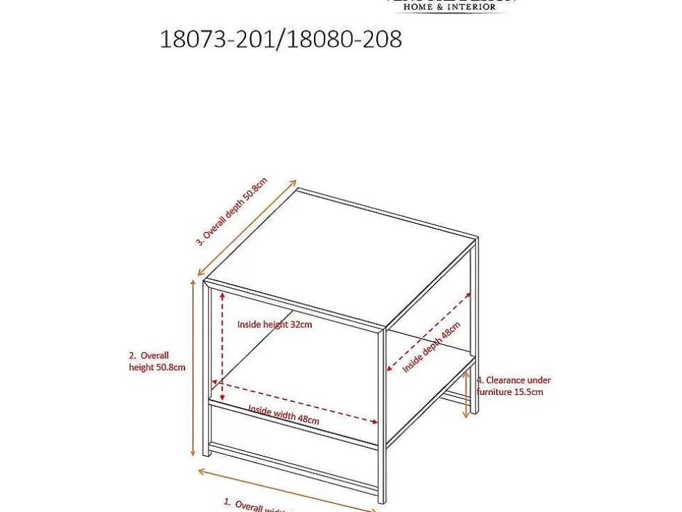 Hot Staal Bijzettafel Met Plank 51X51 Cm Zwart. Bijzettafel