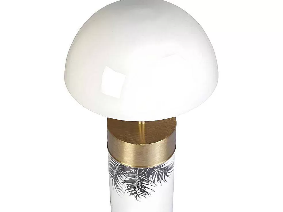Best Staande Lamp Champignon Art-Decostijl Agaric - Ijzer - H54Cm - Wit, Goudkleurig En Zwart Lamp