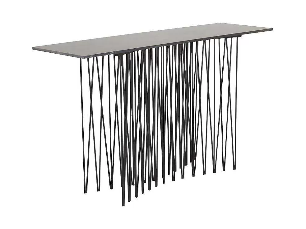 Cheap Stone Sidetable 37X130 Cm Glas Zwart Marmor Decor. Sidetable