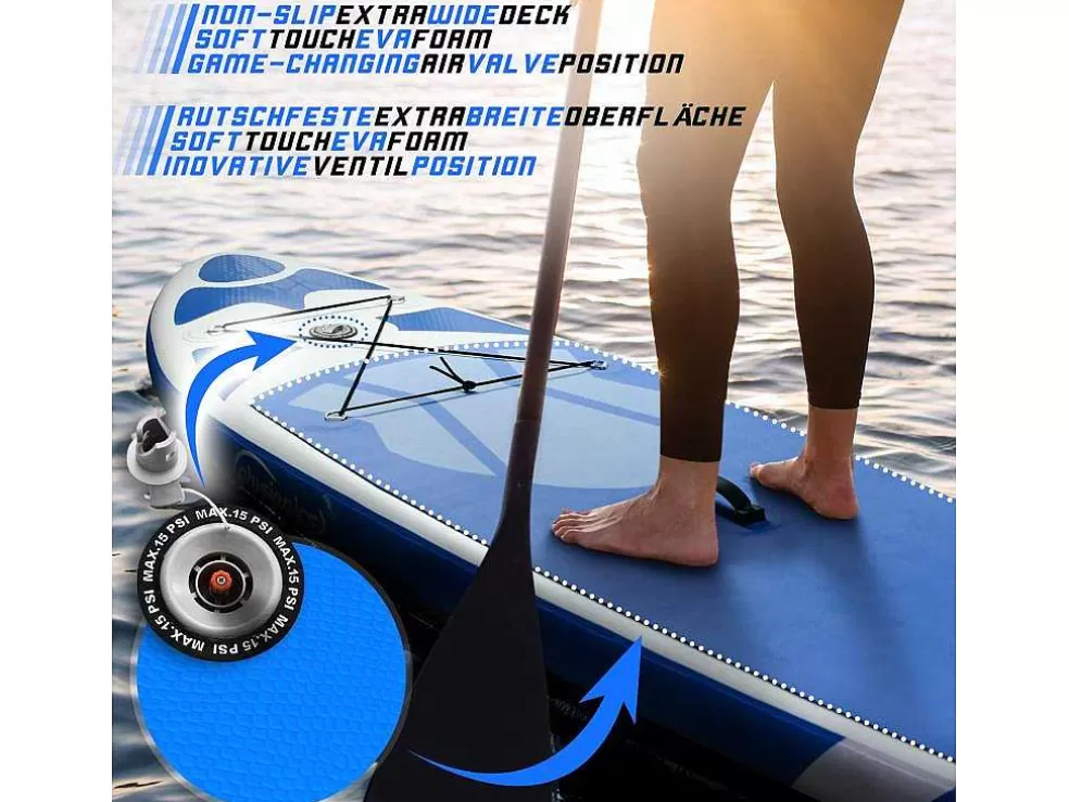 Hot Sup Board Poseidon 305 Cm - Blauw - Incl. Accessoires Watersport