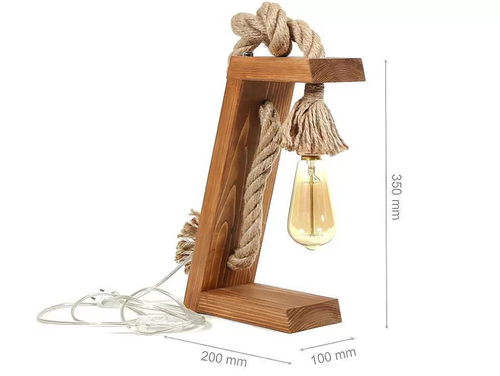 Flash Sale Tafellamp Van Grenen Karatas - Handgemaakt - H35 Cm Lamp