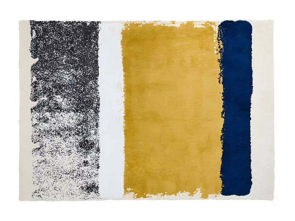 Online Tapijt Camden - Polyester - 120 X 170 Cm - Mosterdkleur, Marineblauw, Grijs Klein Tapijt