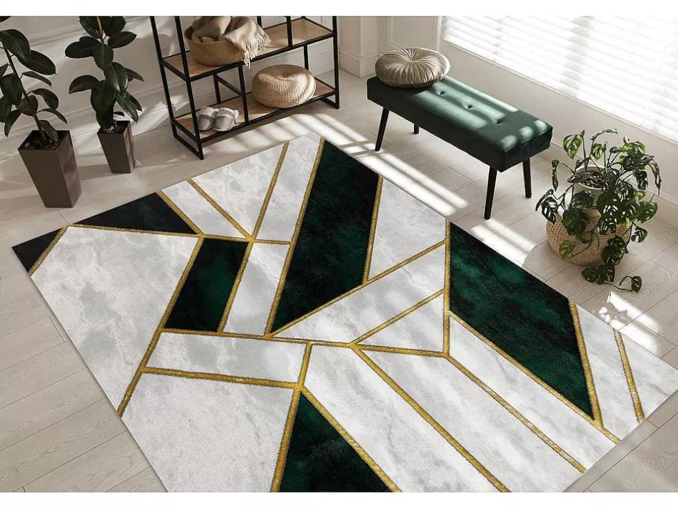 New Tapijt Emerald Exclusief 1015 Glamour, Stijlvol Marmer, Geometrisch Fl 120X170 Cm Klein Tapijt