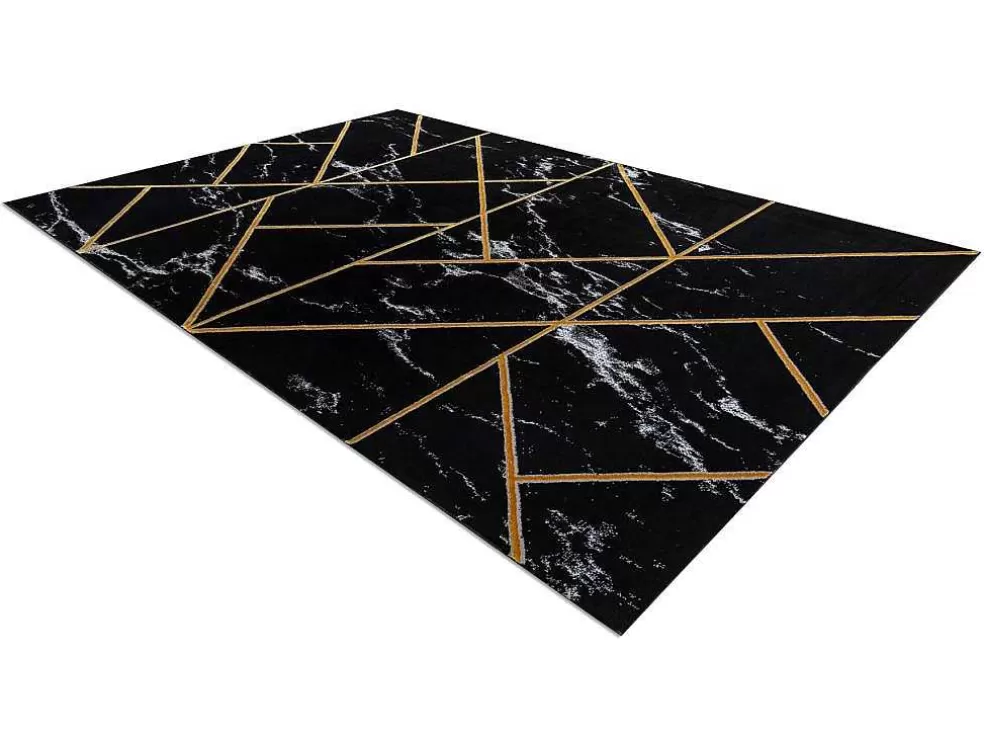 Outlet Tapijt Emerald Exclusief 2000 Glamour, Stijlvol Geometrisch, Marmer Zw 120X170 Cm Klein Tapijt