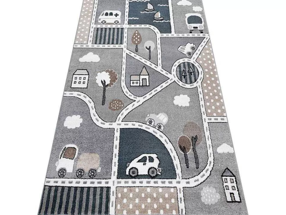 Cheap Tapijt Fun Strade Voor Kinderen, Straat, Stad Van Grijs 200X290 Cm Kindervloerkleed