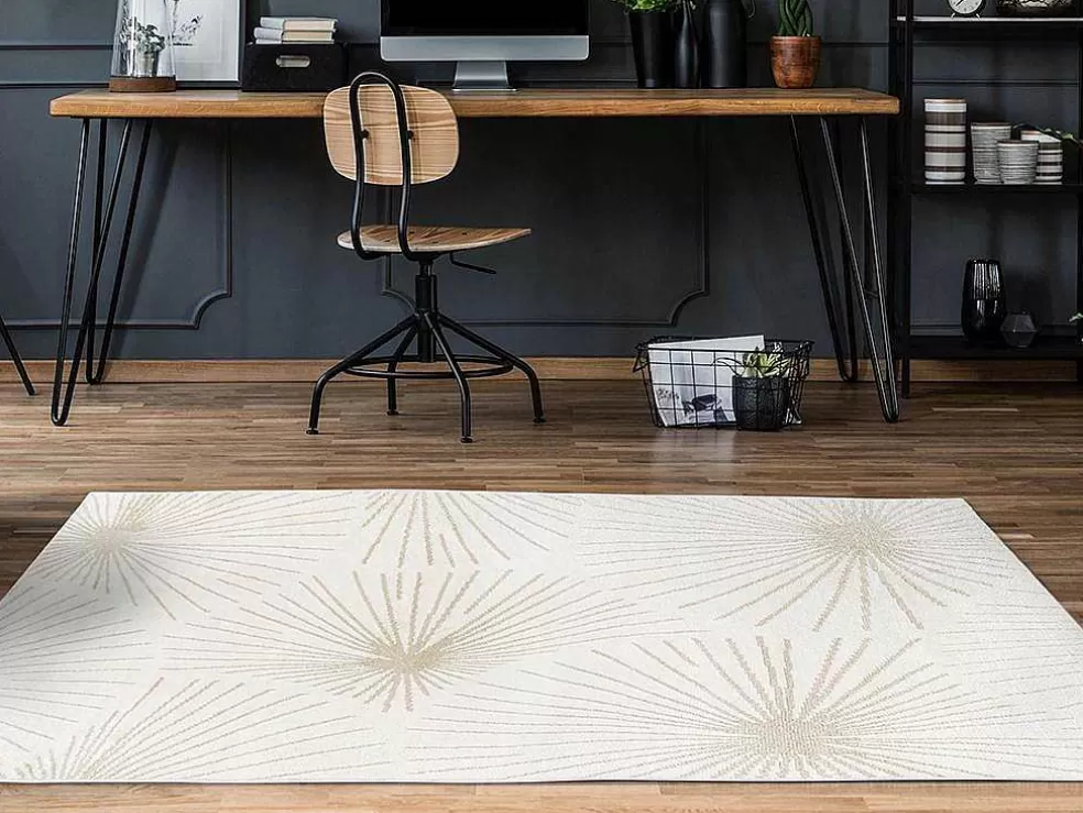 Best Tapijt Met Afwerking In Goudkleurig Lurex Livno - 120 X 170 Cm - Beige Klein Tapijt