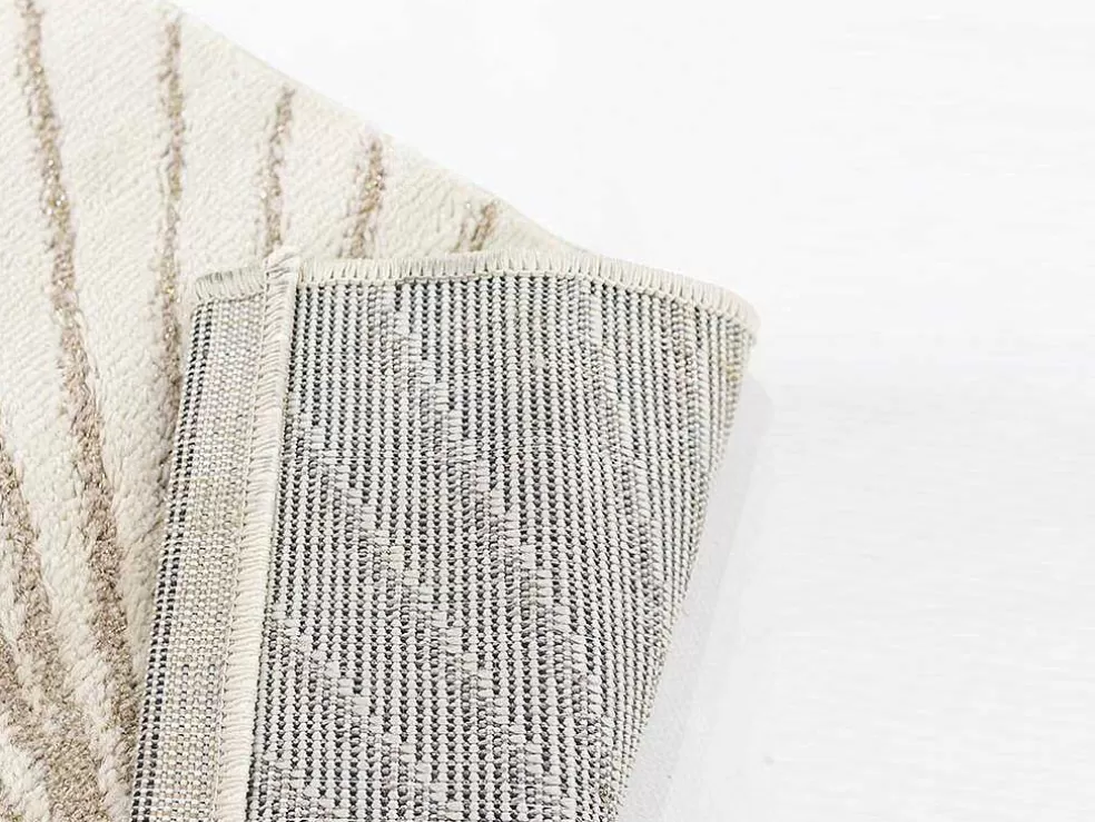 Best Tapijt Met Afwerking In Goudkleurig Lurex Livno - 120 X 170 Cm - Beige Klein Tapijt