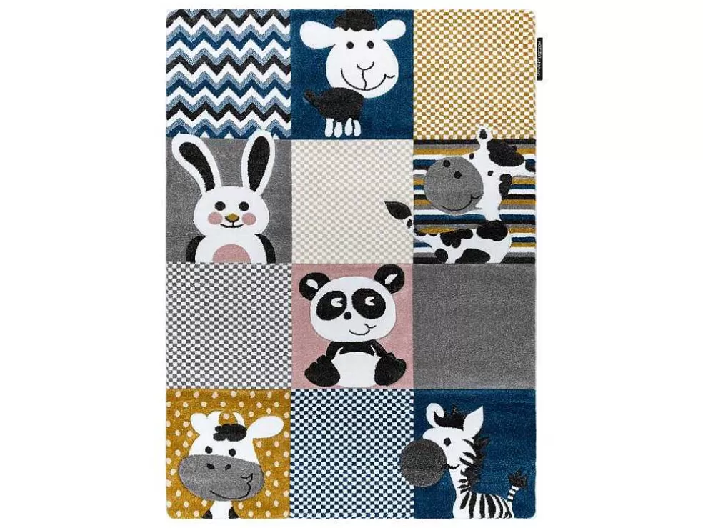 Clearance Tapijt Petit Zoo Dieren , Dierentuincreme / Grijskleuring 240X330 Cm Kindervloerkleed